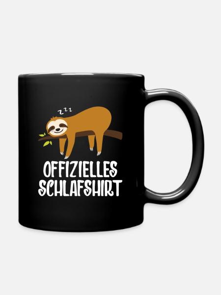 offizielles schlafshirt Faultier - Tasse einfarbig - Schwarz