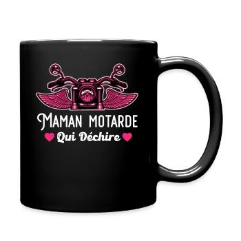 Biker Mutter zerreißt Vintage Motorrad Engel Flügel - Tasse einfarbig - Schwarz - Rechts