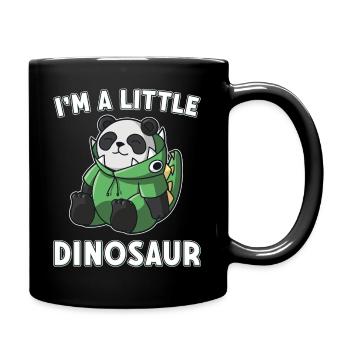 Dinosaur little dino panda - Full Colour Mug - black - Right