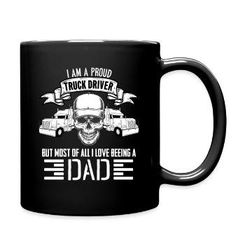 Je suis un fier chauffeur de camion mais je suis plus papa - Mug uni - noir - Droite