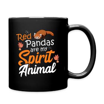 Red Pandas are my Spirit Animal - Full Colour Mug - black - Right