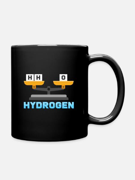 Wasserstoff Sauerstoff Wasser - Tasse einfarbig - Schwarz