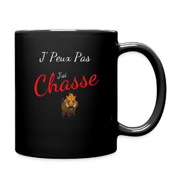 je peux pas j ai Chasse humour - Mug uni - noir - Droite