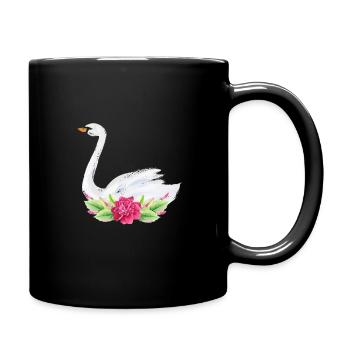 Cygne - Mug uni - noir - Droite