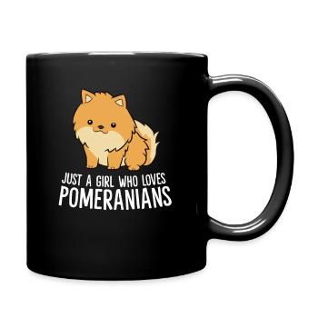 Nur Ein Mädchen Das Pomeranian Hunde Liebt - Tasse einfarbig - Schwarz - Rechts