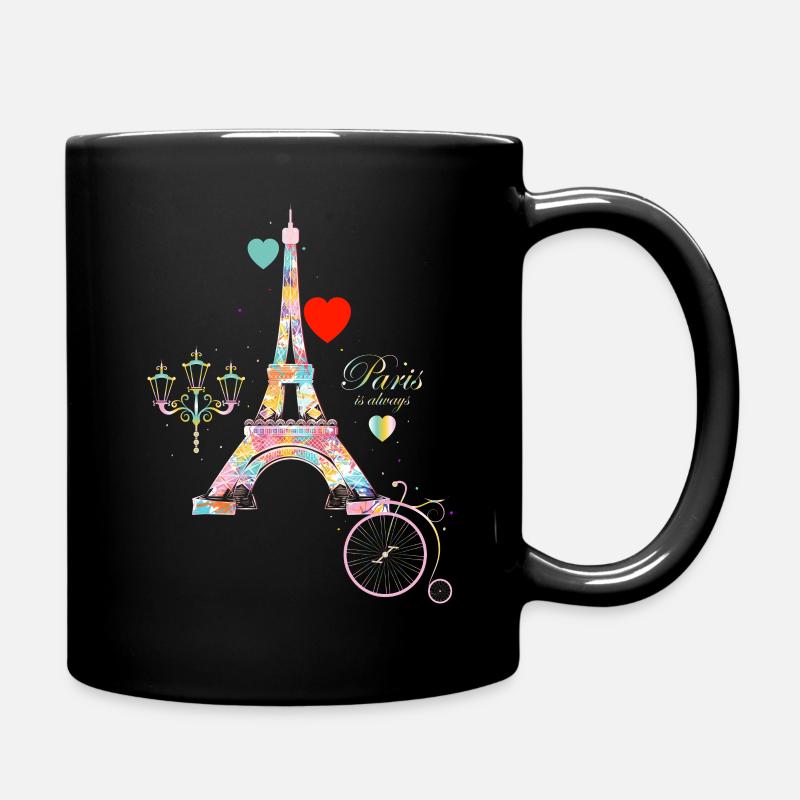 Ich liebe Paris Eiffelturm Franzosen - Tasse einfarbig - Schwarz