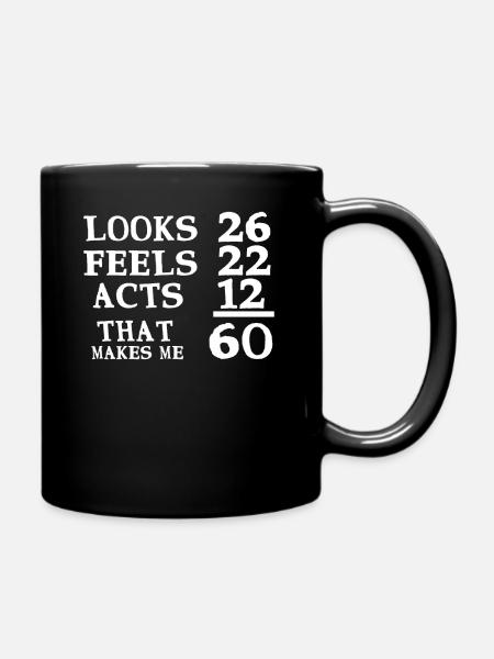 60th birthday man - Full Colour Mug - black