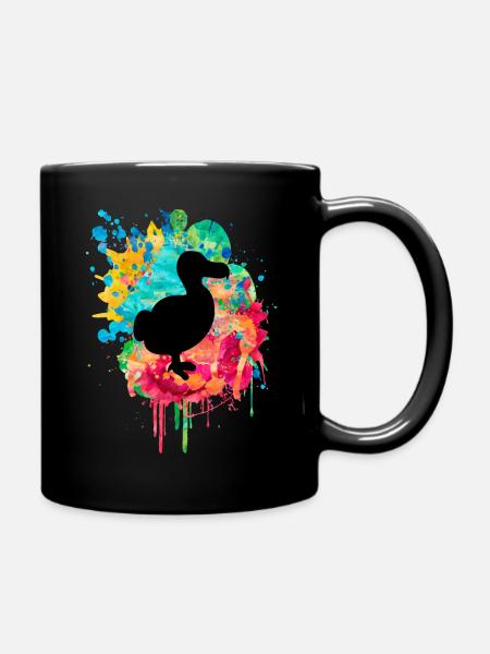 Farbenfrohes Dodo Design - Tasse einfarbig - Schwarz
