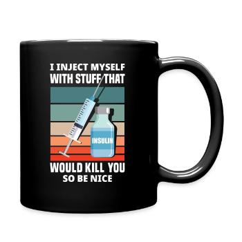 Cadeau de diabète de type 1 pour le diabète de type 1 - Mug uni - noir - Droite