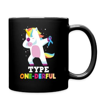 T1D Diabetes Typ 1 Diabetiker Geschenk - Tasse einfarbig - Schwarz - Rechts