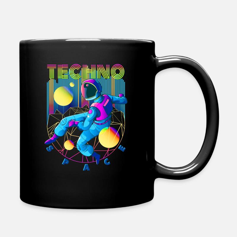 Techno Weltraum - Tasse einfarbig - Schwarz