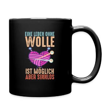 Stricken Häkeln und kreative Handarbeiten - Tasse einfarbig - Schwarz - Rechts
