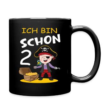 2. Geburtstag Kind Pirat - Tasse einfarbig - Schwarz - Rechts