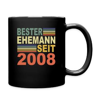 2008 Bester Ehemann Ehepartner Jahr 2008 Partner - Tasse einfarbig - Schwarz - Rechts