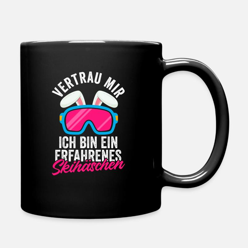 Skihäschen Skihase Skifahrerin Geschenk - Tasse einfarbig - Schwarz