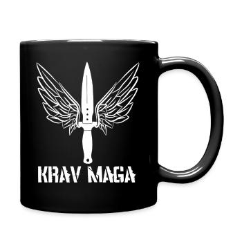 Krav Maga Messer mit Flügeln - Tasse einfarbig - Schwarz - Rechts