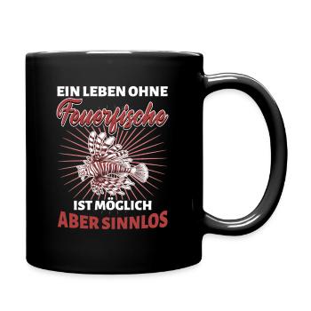 Feuerfisch Löwenfisch Korallenriff - Leben ohne - Tasse einfarbig - Schwarz - Rechts