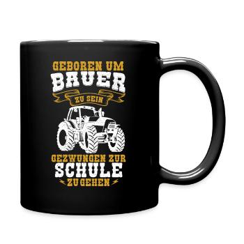 Farming boy tractor saying gift - Full Colour Mug - black - Right