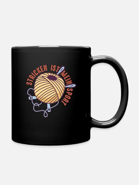 Stricken Häkeln und kreative Handarbeiten - Tasse einfarbig - Schwarz