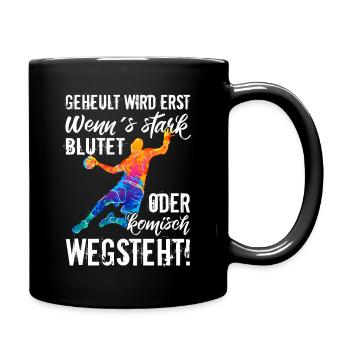 Handball Handballspieler Sport lustig Geschenk - Tasse einfarbig - Schwarz - Rechts