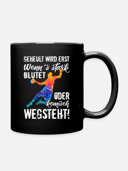 Handball Handballspieler Sport lustig Geschenk - Tasse einfarbig - Schwarz