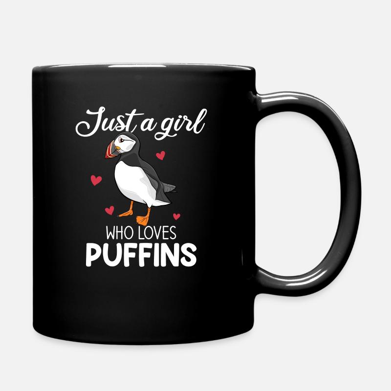 Juste une fille qui aime les macareux, macareux - Mug uni - noir