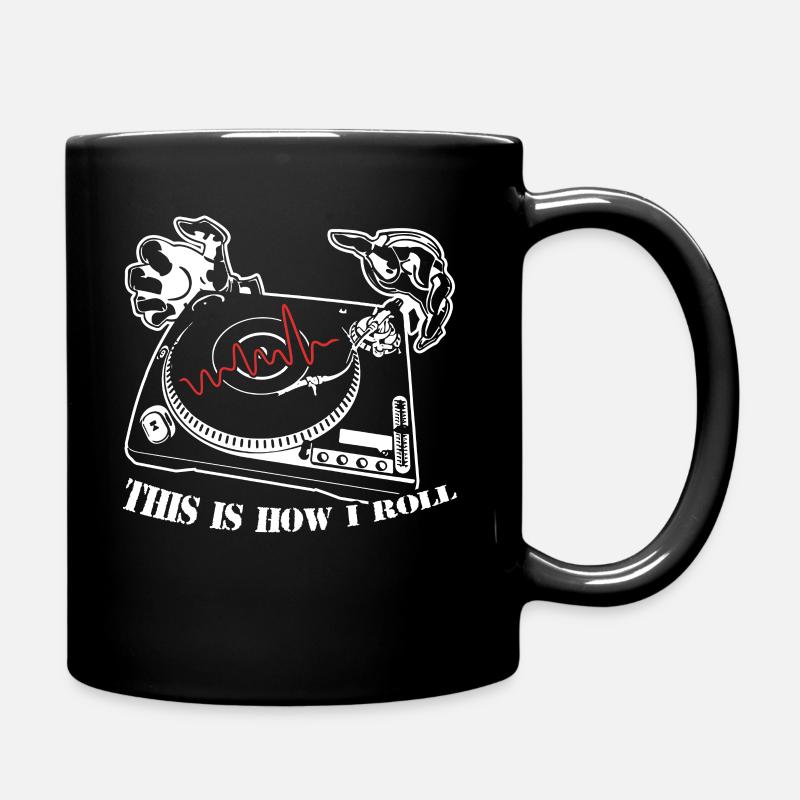 DJ This Is How DJ Roll - Full Colour Mug - black