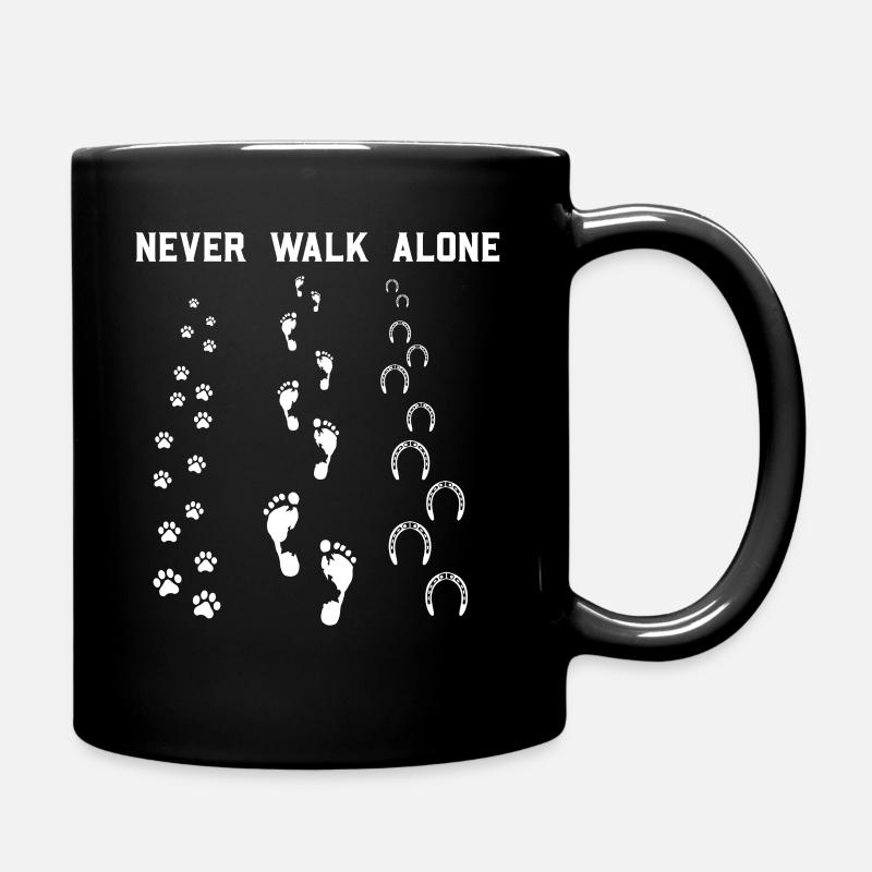 Never Walk Alone Dog Horse - Full Colour Mug - black