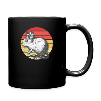 Degu Retro Sunset Rodent Gift Shrub Rat - Full Colour Mug - black - Right