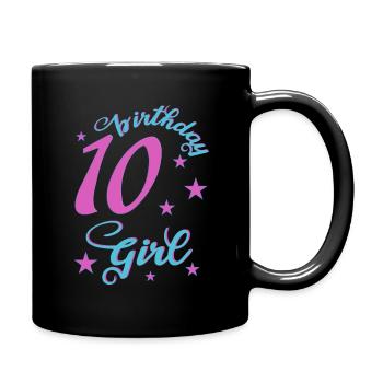 10 birthday girl birthday girl - Full Colour Mug - black - Right