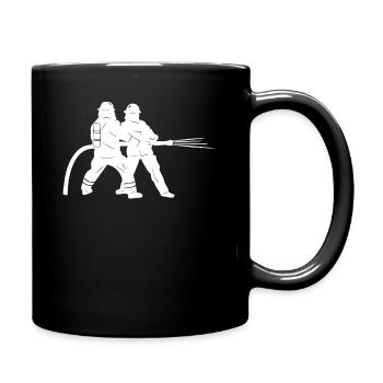Firefighter fire emergency fire brigade - Full Colour Mug - black - Right