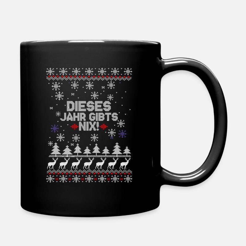 Weihnachten Ugly Spruch Schnee Sweater - Tasse einfarbig - Schwarz