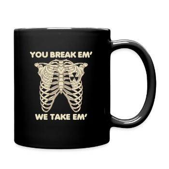 Lustiger Radiologie Röntgen Skelett Radiologe - Tasse einfarbig - Schwarz - Rechts