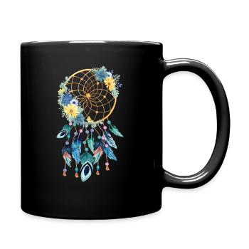 Dream catcher fleurs Indiens - Mug uni - noir - Droite