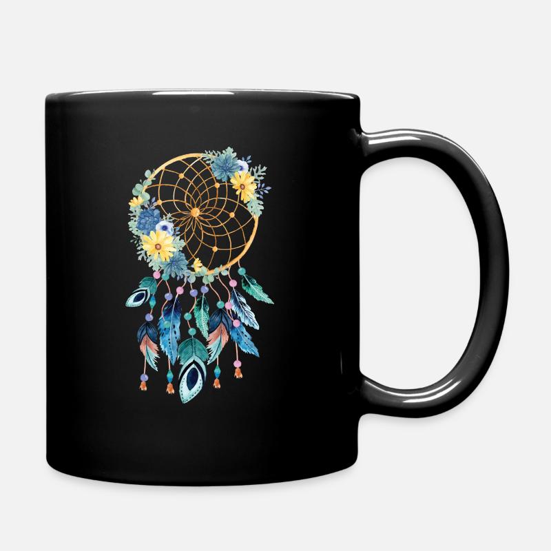 Dream catcher fleurs Indiens - Mug uni - noir