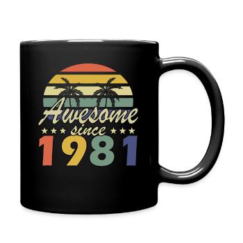 Awesome since 1981 birthday 1981 year gift - Full Colour Mug - black - Right