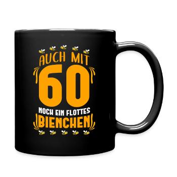 Bienchen Geschenk 60 Geburtstag Frauen - Tasse einfarbig - Schwarz - Rechts