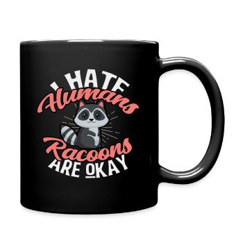 racoon - Full Colour Mug - black - Right