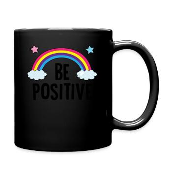 Be Positive Rainnbow Stickers - Full Colour Mug - black - Right