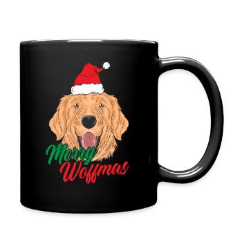 Merry Woffmas - Épouser un chien de Noël - Mug uni - noir - Droite