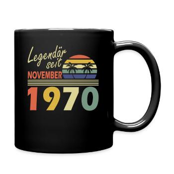 Legendär seit November 1970 Jahr Geburtstag 1970 - Tasse einfarbig - Schwarz - Rechts