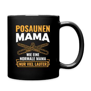 Posaune - Tasse einfarbig - Schwarz - Rechts