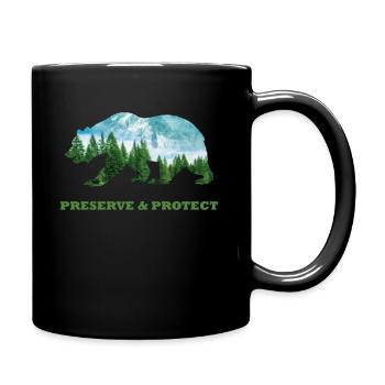 Preserve & Protect environmental protection climate protection bear - Full Colour Mug - black - Right