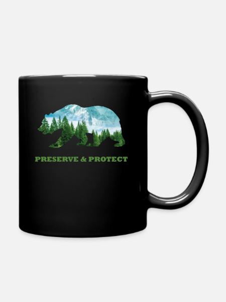 Preserve & Protect Umweltschutz Klimaschutz Bär - Tasse einfarbig - Schwarz