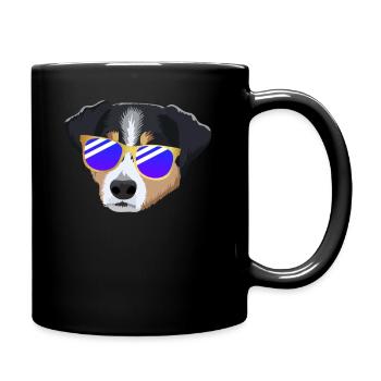 Appenzeller Sennenhund avec des lunettes de soleil - Mug uni - noir - Droite