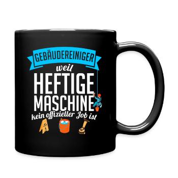 Geschenk für Gebäudereiniger - Tasse einfarbig - Schwarz - Rechts