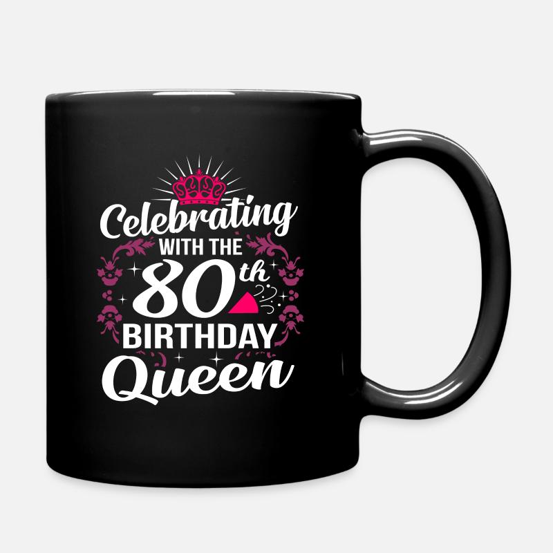 80th birthday - Full Colour Mug - black