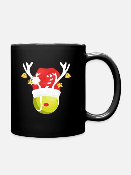 Tennis de Noël - tennis joueur de raquette sport - Mug uni - noir