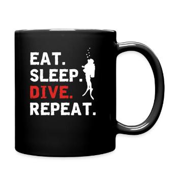 Cool diver scuba diver gift saying - Full Colour Mug - black - Right