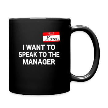 Karen Hallo, mein Name ist Karen. Halloween Kostüm - Tasse einfarbig - Schwarz - Rechts